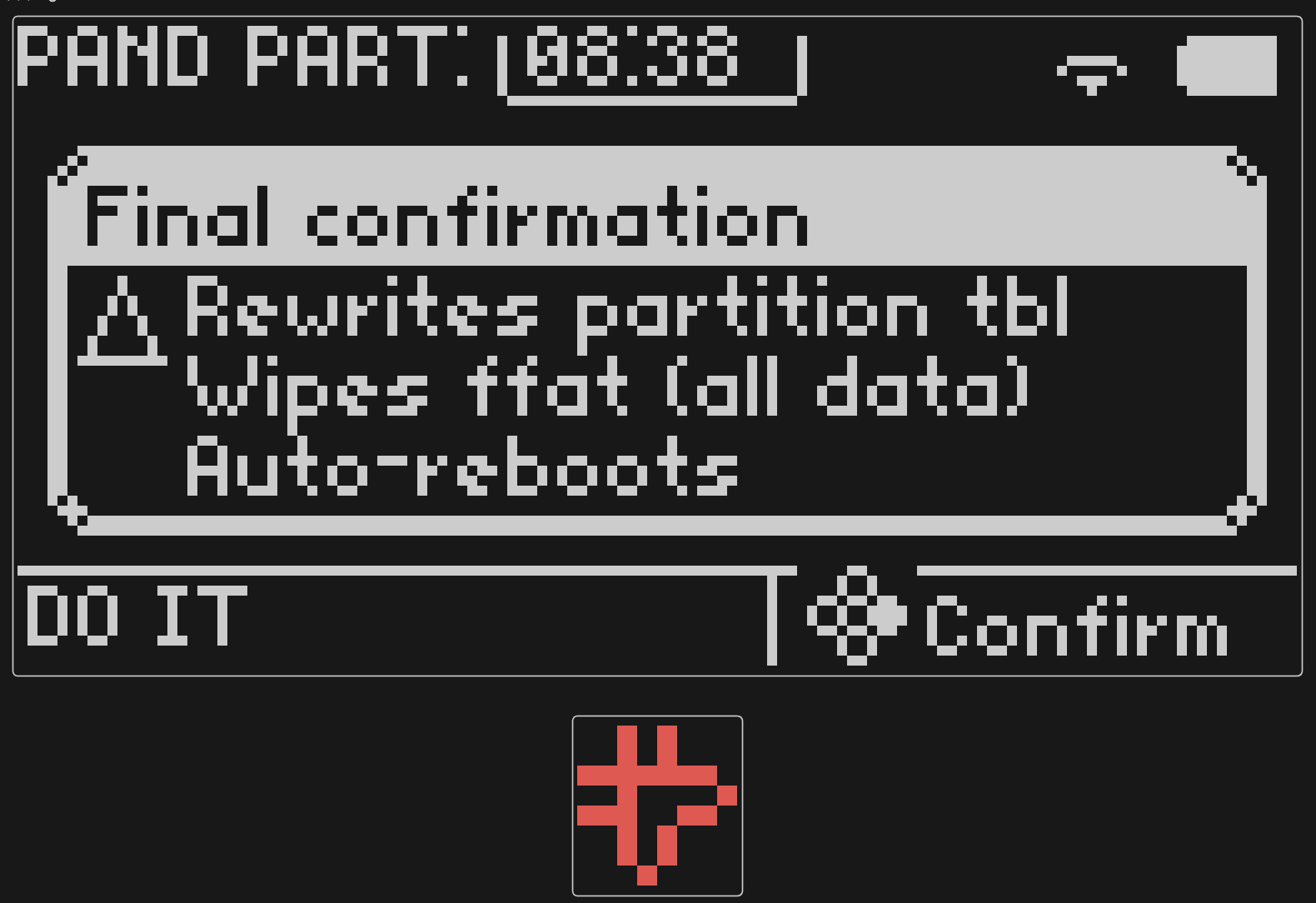 Final confirmation before partition expand