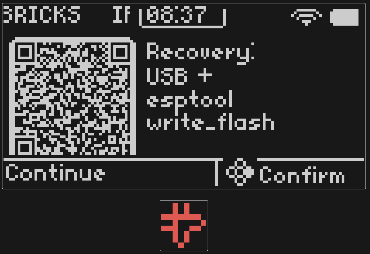 Recovery QR for USB esptool write_flash